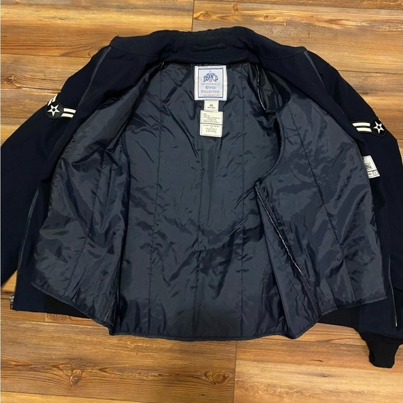 Vintage Navy Blue U.S Air Force Zip Jacket Wings Collection Size 44L With Liner - Picture 7 of 11